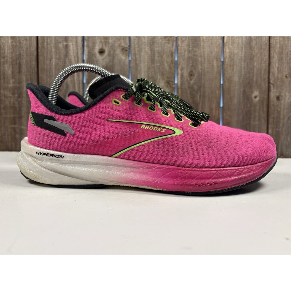 Brooks Hyperion Womens Running Shoes Pink Lime Green 1203961B661 Size 9 B
